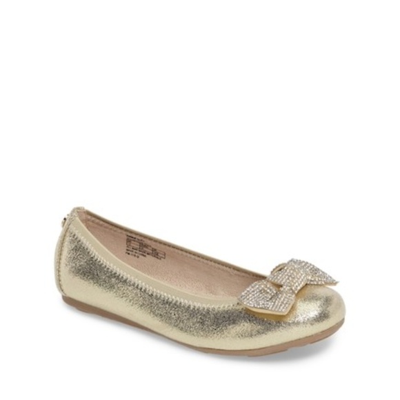 Stuart Weitzman Fannie Glitz Ballet Flat Champagne - Picture 3 of 10